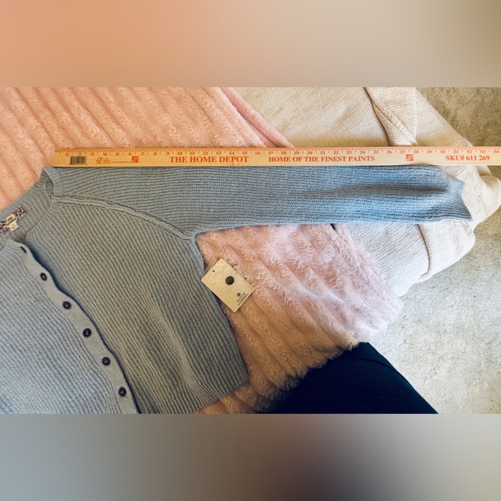Pink Republic Cozy Light Blue Button-Front Women's Sweater Cardigan NEW Large - Picture 5 of 11
